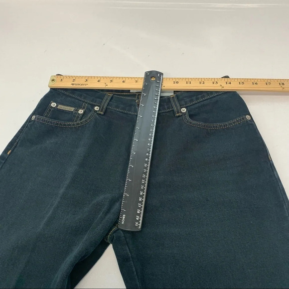 Calvin Klein Black Jeans Woman Size 6 Boot Leg Overdye 100% Cotton Mid Rise - Picture 10 of 11